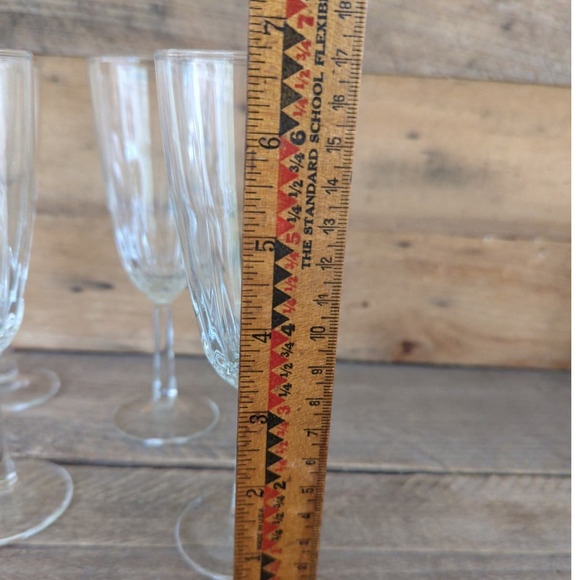 Vintage 1965 Diamant by Cristal D'Arques-Durand Fluted Champagne Set of Four - Picture 10 of 11